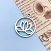 Mezcla 20 Colgantes Sencillos de Plata Antigua Oro Antiguo Yoga Loto Aleación Joyería Hecha a Mano Collar Pulsera Cuentas Pequeños Accesorios