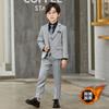 Traje para niños Otoño e Invierno Nuevo Niño Guapo Anfitrión Pasarela Vestido Estilo Coreano Rayado Traje de Niño Traje