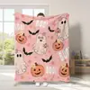 2025 Nuevo Fantasma Rosa de Halloween Manta de Halloween Manta de Halloween Thriller Transfronteriza Manta tipo Throw de Amazon