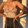 Chaleco Corto de Tirantes Estilo Europeo y Americano Ropa de Mujer de Moda Primavera 2022 Nuevo Empalme Tridimensional Camisola Plana