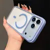 Adecuado para Funda de Teléfono iPhone 17, Magnética Macaron 15Promax Anticaída Dura Transparente Simple Funda Protectora Apple