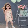 Novos Pijamas Infantis Verão Fofo Desenho Animado Menina Alça Fina Regata Shorts Conjunto Menina Bebê Roupas de Casa Moderno