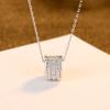 Pag&Mag Collar Colgante Cuadrilátero de Moda Diseño para Mujer Plata S925 Estilo Coreano Circonita Fábrica de Joyería de Plata Venta Directa