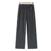 Pantalones Casuales de Pierna Ancha Elásticos de Cintura Alta Nuevos de Otoño para Mujeres de Mediana Edad y Mayores Sueltos Adelgazantes Talla Grande