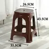 Banqueta plástica espessa para uso doméstico na sala de estar, banqueta alta simples e econômica para adultos, banqueta de mesa de jantar alargada, cadeira antiderrapante feita de borracha durável