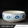Tazón Cubierto Sancai de Porcelana Azul y Blanco de Horno Ru Taza de Té de Cerámica No Caliente Ercai Dou Juego de Té Kung Fu Juego de Té