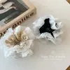 Estilo Japonês e Coreano Ins Preto e Branco Cetim Bolinhas Renda de Fada Renda Anel de Cabelo Intestino Grosso Moda Elegante Gentil Acessórios de Cabelo para o Dia a Dia