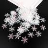 Decoración navideña con copos de nieve para árbol de Navidad, fiesta de bodas, hielo y nieve, confeti para lanzar, bricolaje, decoración navideña hecha a mano