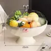 Bandeja de Frutas de Lujo Ligero para Mesa de Café de Sala de Estar, Caja de Almacenamiento Sellada Giratoria de Gama Alta para Snacks, Frutos Secos, Semillas y Dulces