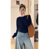 Chegou. Suéter de tricô feminino para outono e inverno, de alta qualidade, casual, macio e confortável, acinturado, afina a silhueta, top para usar por baixo