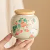 Pote de Armazenamento de Chá Coelho Morango da Cerâmica Ru, Pote de Armazenamento de Chá Selado e à Prova de Umidade para Chá Preto, Chá Verde, Chá Pu'Er, Tamanho Pequeno