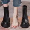 Botas Martin de tacón alto y suela gruesa para mujer 2026 Otoño e Invierno Nuevo estilo Chelsea de caña corta estilo británico que aumenta la altura Botas ajustadas