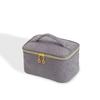 Bolsa de Cosméticos Acolchada de Color Sólido Transfronteriza Gran Capacidad Portátil Almacenamiento de Cosméticos Neceser Bolso de Mano para Viaje