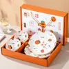 Juego de Cuencos Cerámicos Estilo Japonés Personalizados Pintados a Mano Vajilla Caja de Regalo para Eventos de Inauguración de Empresas Pequeños Regalos Prácticos
