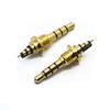 Conector de audio y video personalizado de 3,5 mm con bloqueo de rosca de cuatro polos y rosca chapada en oro para auriculares Apple de 3,5 pines.