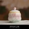Bote de Té Graduado, Tarro Sellado de Cerámica Estilo Chino, Tarro de Embalaje con Forma de Calabaza para Frutas Secas y Bayas de Goji Estilo Chino, Contenedor Pequeño de Almacenamiento de Té con Impresión de Logo