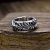 Anillo Abierto con Diseño de Espiga de Trigo Vintage, Anillo Retro Desgastado para Hombre, Anillo Versátil para Dedo Índice, Estilo Europeo y Americano, Venta Directa del Fabricante