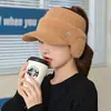 Gorro de Invierno para Mujer con Abertura para Cola de Caballo, Protección para Orejas a Prueba de Viento, Parte Superior Abierta, Gorra Gruesa de Terciopelo Cálida con Visera, Gorro Pequeño de Lana Tejida que Muestra la Cara