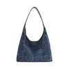 Bolsa de Mão de Nicho de Luxo para Mulheres 2025 Novo Modelo Bolsa de Ombro Jeans com Pedrarias Versátil e Fashion