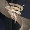 Lámpara de araña grande para espacios de piso intermedio en casas rurales autoconstruidas, lámpara de araña de alta gama y elegante para entrepiso de planta dúplex de villa, hueco de escalera