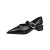 Tacones Altos Retro Estilo Francés con Mary Jane para Mujer 2025 Nuevo Primavera Puntiagudos Elegantes Estilo Chanel Tacón Grueso Zapatos de una Sola Capa