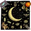 Mantel de Tarot, Mantel de Mesa con Placa de Hexagrama Estrella de Fases Lunares, Mantel de Terciopelo Súper Suave