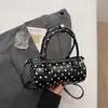 Bolsa de Mão de Verão Coreana 2025 Pequena Tote Bag para Mulheres de Pontos de Bolinhas de Ponta Bolsa Almofada Bolsa de Ombro Único Transversal