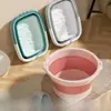 Cubo portátil plegable para pedicura para uso doméstico, tina engrosada para remojar los pies con función de masaje, bañera para pedicura elevada y profunda