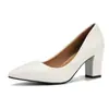 Sapatos Femininos de Moda de Salto Bloco, Novo Estilo Outono 2026, Bico Fino para Trabalho, Sem Cadarço, Versão Coreana, Salto Alto Simples