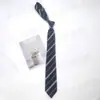 ¡Muy Preppy y Muy Bai! Corbata Japonesa JK Rayada Negra Hecha a Mano para Mujeres, Corbata Estilo Universitario DK para Hombres