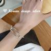 Pulseira de Prata Esterlina S925 Estilo Coreano Personalizada Corte Pesado para Mulheres Estilo Coreano Simples Ins Fashionable Alto Padrão Sensação de Mão
