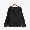 Cárdigan de Punto con Solapa de Encaje Estilo Suave Talla Grande Estilo Invierno 2026 Chaqueta Ajustada con Adorno de Volantes Top para Mujer 25177