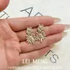 Pendientes Dobles de Flor con Recubrimiento Fino de Circonita para Mujer, Lujo Ligero, Elegantes, Gama Alta, Pendientes Exquisitos, Nicho, Únicos, Estilo Minimalista
