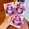 Banda de goma kulomi de cola de caballo tejida a mano para niñas, banda de goma elástica alta para el cabello, anillo para el cabello