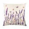 Capa de Almofada Nova Estampa Lavanda Primavera/Verão 2025 Estilo Pastoral Fresco Capa de Almofada de Sofá Venda Quente Transfronteiriça Almofada