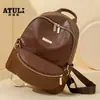 Mochila Retro Estilo Coreano Otoño 2025 para Mujer Mochila Grande de Gran Capacidad para Viajes Diarios Bolso Escolar de Moda Estudiante Universitario Mujer