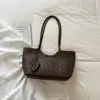 Bolsa Tote Tecida da Moda Ins Fresca Bolsa de Ombro Estilosa de Grande Capacidade Bolsa de Ombro Casual Bolsa de Ombro para o Trabalho