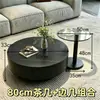 Mesa de café y mesa auxiliar de piedra sinterizada estilo lujo ligero italiano para sala de estar del hogar Mesa de té Vidrio templado Mesas de varios tamaños Diseño minimalista