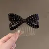 Peine elegante y voluminoso para mujer, creando un look dulce y encantador con un pasador de lazo, perfecto para un peinado alto y versátil, nuevo peine y accesorios para el cabello 2026