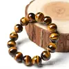 Direto da fábrica pulseira natural de Olho de Tigre atacado pulseira de pedra Olho de Tigre joia pulseira de gema pulseira de pedra de madeira homens e mulheres