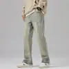 Jeans Desgastados Lavados para Hombre Verano Nuevo Estilo Hong Kong Ins Retro Modernos Holgados Rectos Pantalones Dropshipping