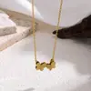 Collar con Colgante de Mariposa Conectada Esmaltada de Acero Inoxidable y Oro de 18K Estilo Coreano y Japonés para Mujeres, Cadena para Clavícula de Mariposa Voladora