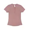 Versão Exclusiva da Loja Lulu Bling da Camisa Henley Ajustada, que Define a Cintura, de Manga Curta, Camiseta Casual Esportiva para Yoga e Fitness