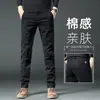 Pantalones de negocios casual de alta gama para otoño e invierno para hombre, pantalones grises rectos de corte slim, nuevos pantalones de invierno para hombre con forro polar 2026
