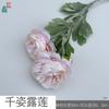 Rosa de té de 3 cabezas en flocado Qianzi Lulian, arreglo escénico, paisaje, flores falsas, boda romántica, arreglo floral de camino, flores de simulación