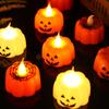 Luz de Vela de Calabaza de Halloween LED Linterna de Calabaza Electrónica Luz de Adorno de Ambiente Juguete Luminoso Suministros de Decoración para Fiestas