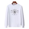 Estación europea 2023 primavera y otoño suéter de manga larga con cuello redondo para hombre camiseta interior de alta gama con diamantes de imitación top europeo transmisión en vivo