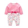 Ropa de una pieza para bebé de Primavera, Otoño y Verano, Algodón Puro, Ropa para Gatear de Niña de 1 Año, Ropa Rosa para Recién Nacidos Ha-ha para 3 Meses, Delgada de Verano
