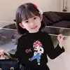 Y2527# blusa de baixo para meninas primavera e outono nova camiseta infantil de manga longa veludo alemão crianças de médio e grande porte primavera top versátil camiseta
