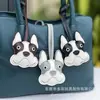 Nuevo Colgante de Bolso de Bulldog Francés, Llavero Sencillo y Lindo para Coche de Perro, Colgante Pequeño de Cuero de PU para Perro